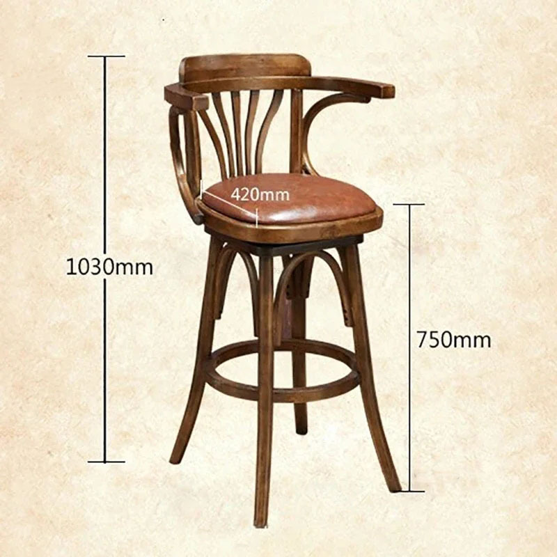 Sillas de Bar de madera maciza Retro americana, taburetes altos para el hogar, restaurante creativo, sillones giratorios simples transparentes, muebles de Bar