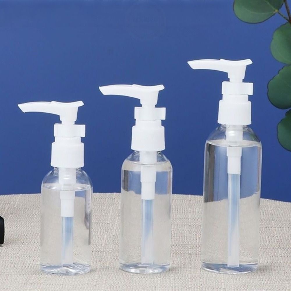 Botella de loción sin aire transparente para viaje, espray portátil para muestras cosméticas, contenedor rellenable, 50ml/100ml