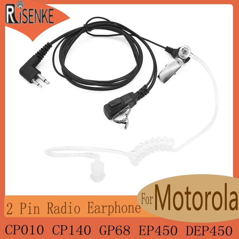 Радиогарнитура RISENKE для Motorola CP010, CP140, GP68, EP450, DEP450, акустический наушник PTT, безопасность секретного агента
