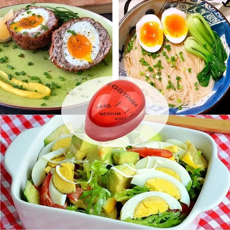 หม้อต้มไข่เรซินน่ารัก1ชิ้นตัวจับเวลาเปลี่ยนสีสุกครึ่งสุกมองเห็นได้เครื่องมือจับเวลาครัว