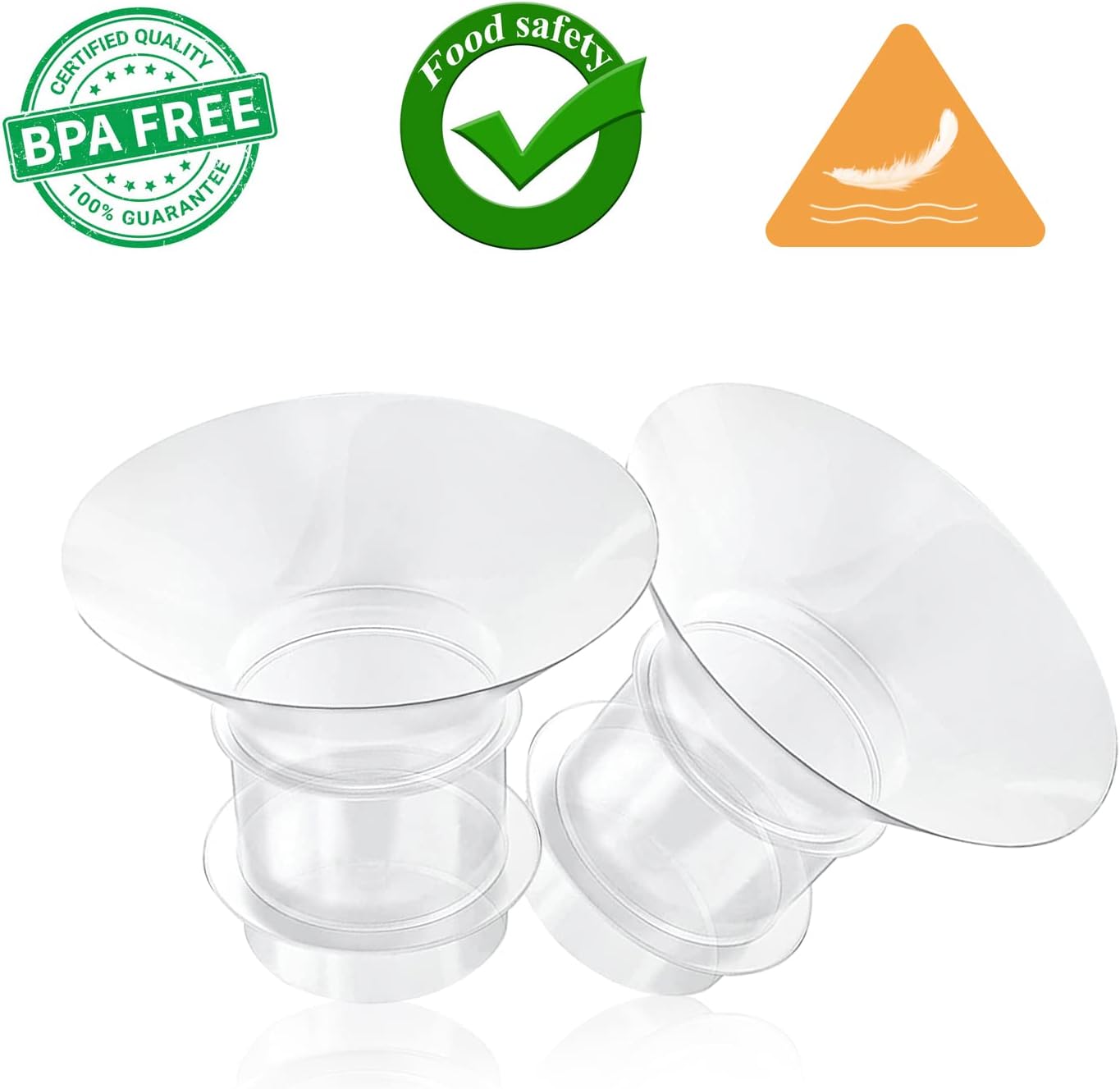 ตัวเสริมหน้าแปลน2ชิ้นเข้ากันได้เครื่องปั๊มน้ำนมอะไหล่24มม. 15mm17mm อุปกรณ์เสริมเครื่องปั๊มนมแม่19มม. 21มม.