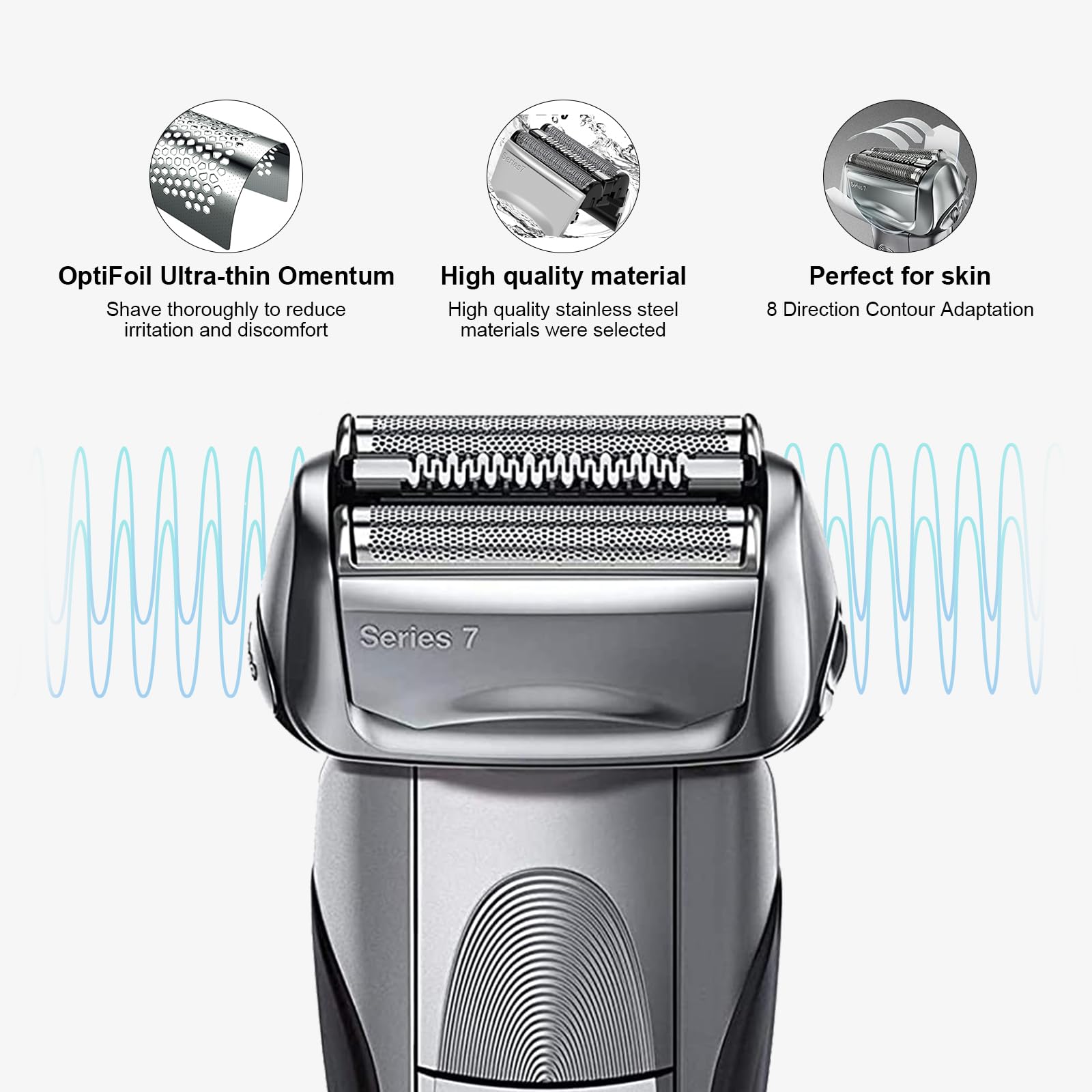 Cabezales de repuesto Brangdy para Afeitadora eléctrica Braun Series 7 720cc, 725, 730, 750 760 765, 790cc, 795cc-3 797 799 Recortadora de barba