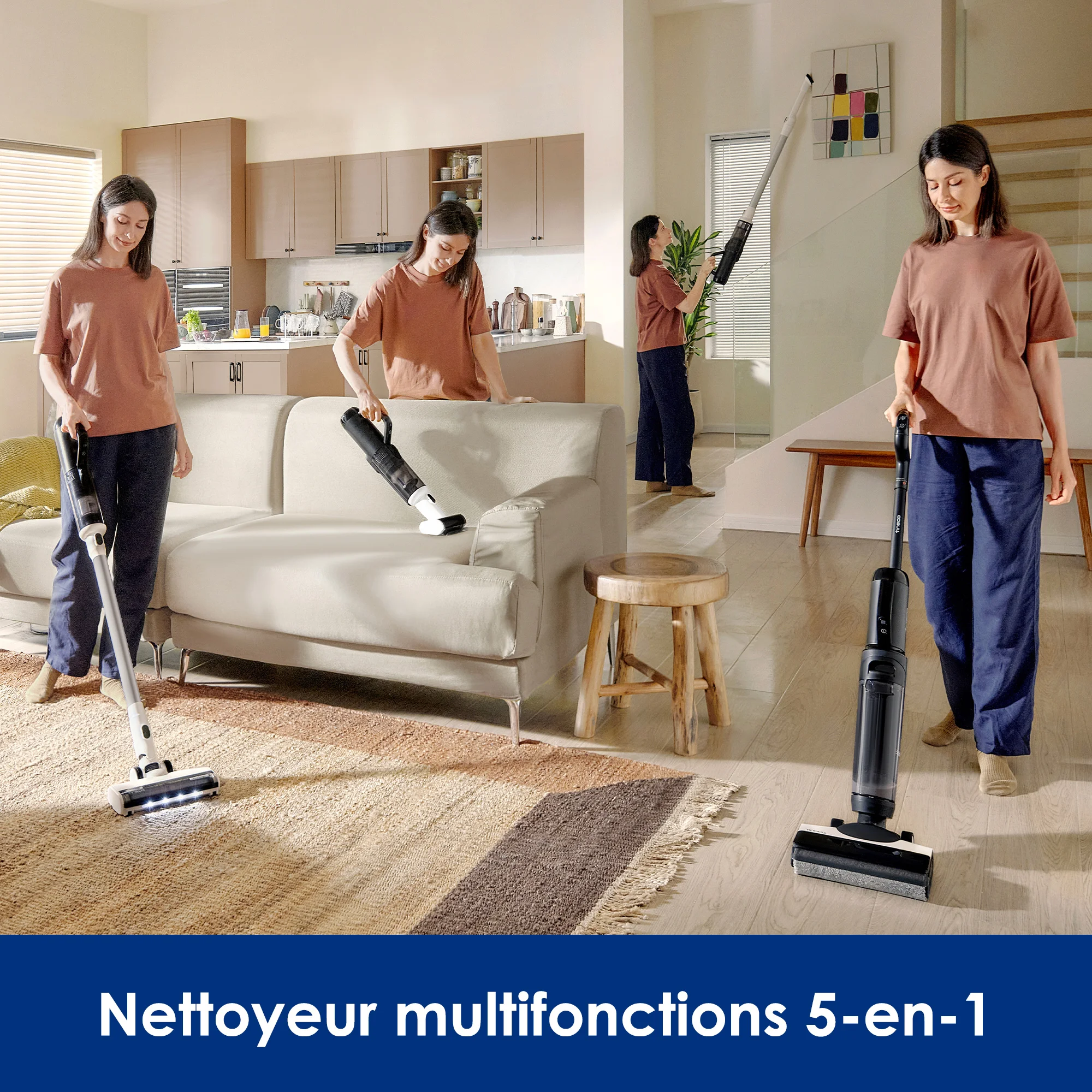 Tineco Floor One Switch S6 Nettoyeur de Sol, Aspirateur Eau et Poussière sans Fil 5-en-1, Séchage Flash en 5 Min, Auto-Nettoyage, Brosse ZeroTangle, Nettoyage Angles des 2 côtés