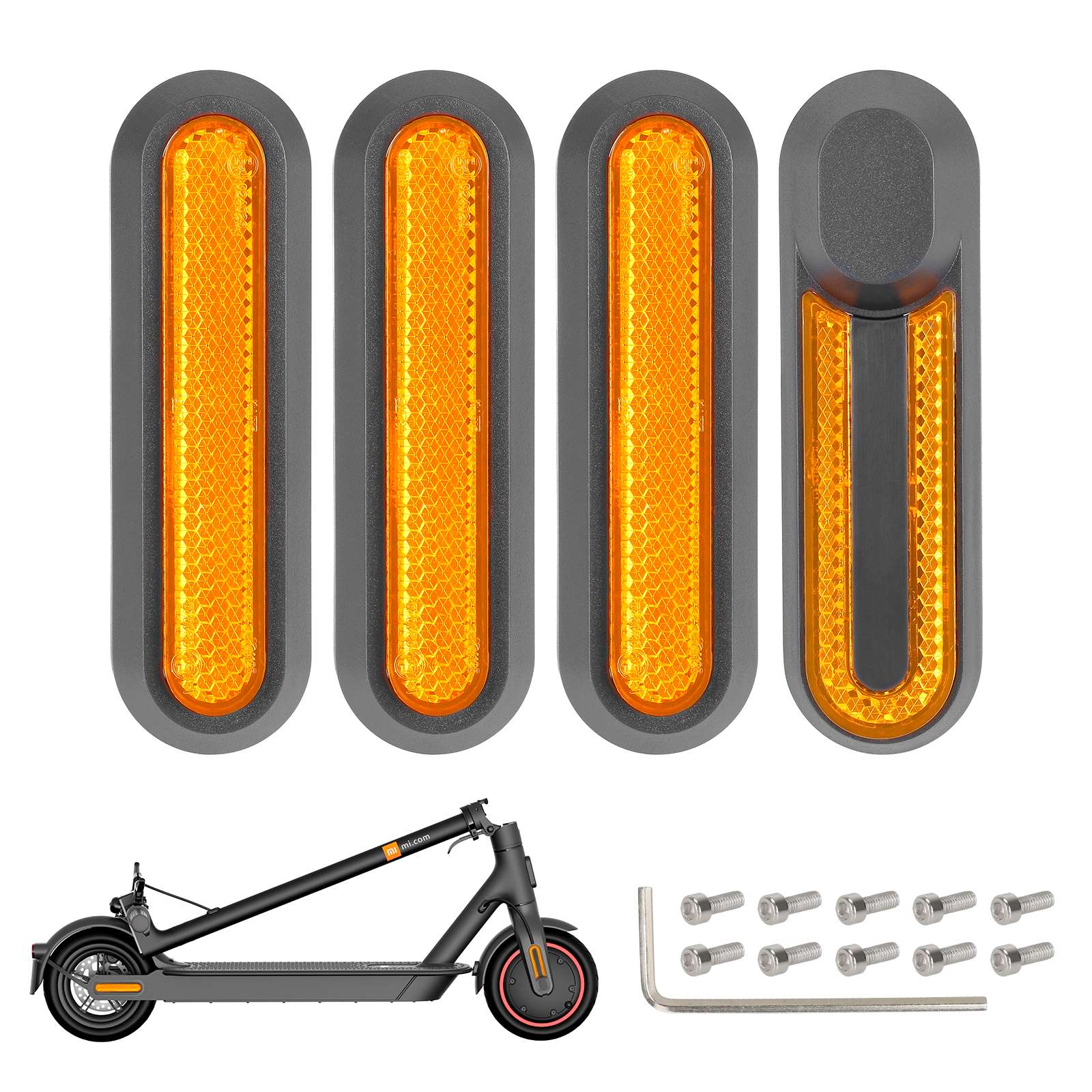 4 Stuks Scooter Voor- en Achterwiel Decoratieve Shell Onderdelen Voor Xiaomi M365 Pro Pro2 1S Scooter Reflecterende beschermhoes Onderdelen