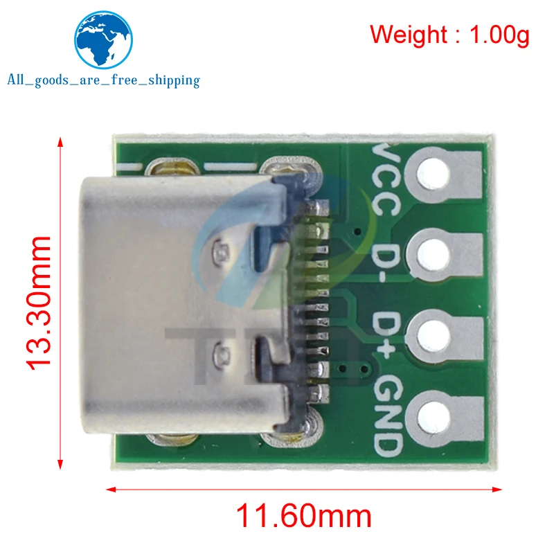 TZT 1/5/10 Uds conector USB 3,1 tipo C adaptador de placa PCB de prueba de 16 pines conector 16P para transferencia de Cable de línea de datos