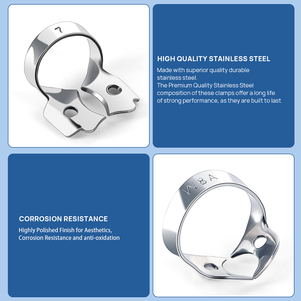 Abrazaderas de dique de goma Dental Azdent, Clips de barrera restauradora endodóntica de acero inoxidable, materiales ortopédicos para odontología, herramientas de laboratorio, 1 Uds.