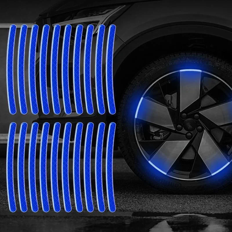 反射車ホイールタイヤ警告ステッカー、夜蛍光ペースト、創造的な個性装飾車ステッカー、20個
