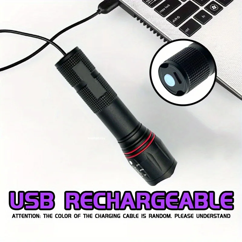 395nm LED UV Flashlight Rechargeable Zoomable Torch Light for Pet Urine Stain Detector Tools Lantern Money Fluorescer Detector