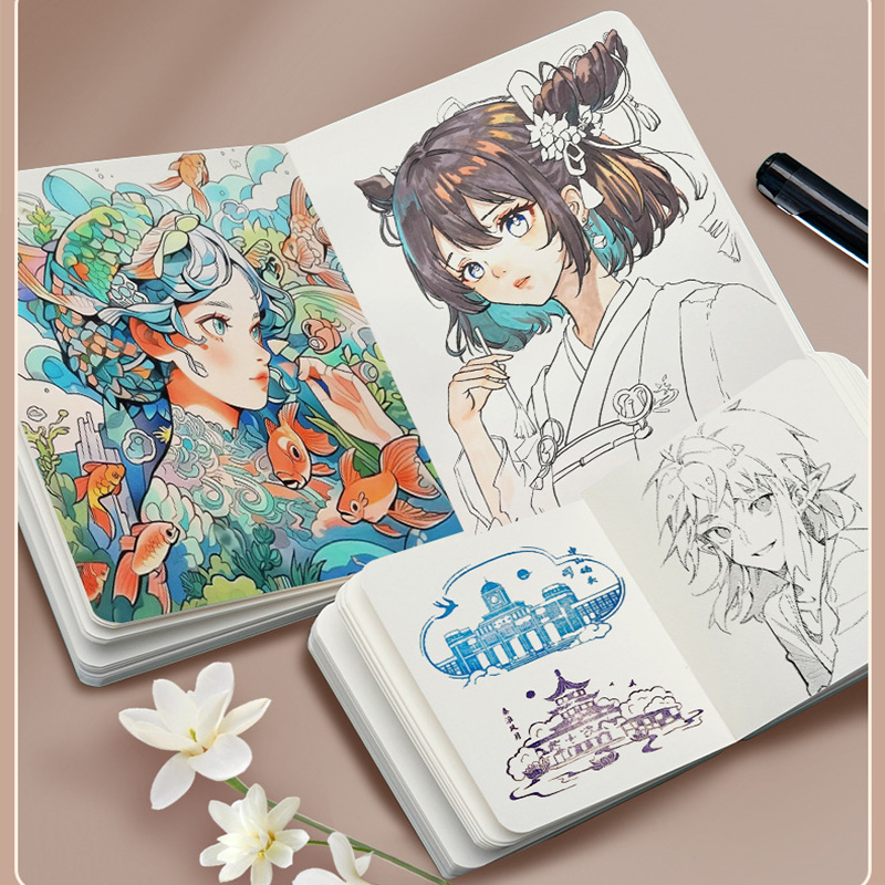 描画ブック水彩厚紙ポケットスケッチブック厚紙 GSM 230 グラム画用紙、仕事リラクゼーション、画材