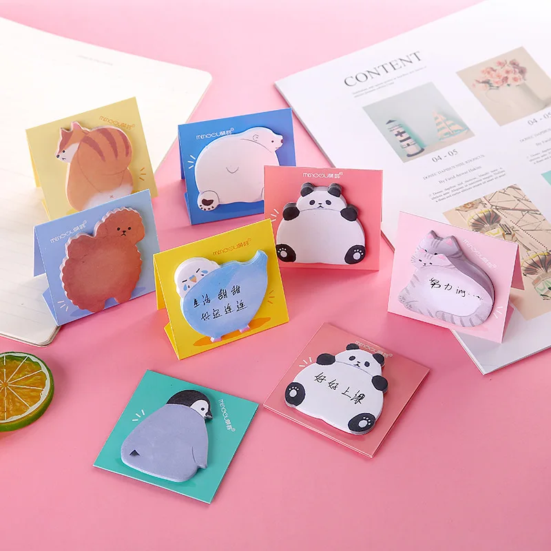 1 ชิ้น Lytwtw น่ารัก Kawaii สัตว์ Sticky Notes Notepad Memo Pads Office School Supply เครื่องเขียน Panda Cat สติกเกอร์