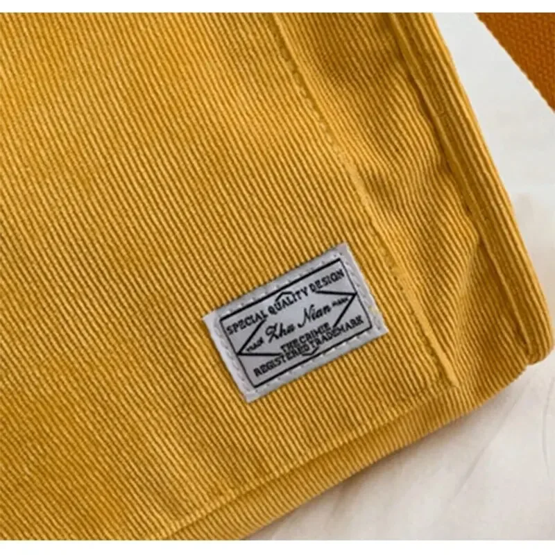 Borsa a tracolla Rilibegan per donna Nuovo stile Borsa portatile di grande capacità in velluto a coste semplice Ins Borsa quadrata piccola di tendenza alla moda