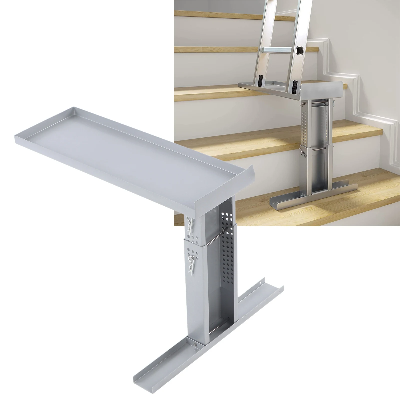 Ladder Extender Ladder Support Stand Stable Structure Foldable Design Corrosion Resistance for Indoor Outdoor 2 Foot Ladders