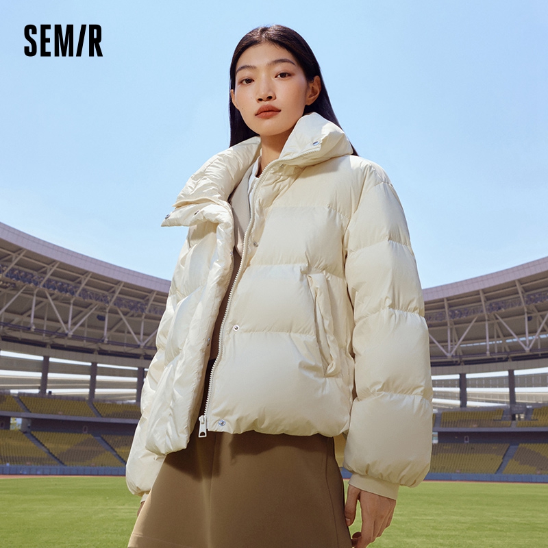 Semir เสื้อแจ็กเก็ตผู้หญิงขนาดใหญ่2023นุ่ม, เสื้อโค้ทขนมปังอเนกประสงค์คอตั้งแบบเรียบง่ายสำหรับฤดูหนาว