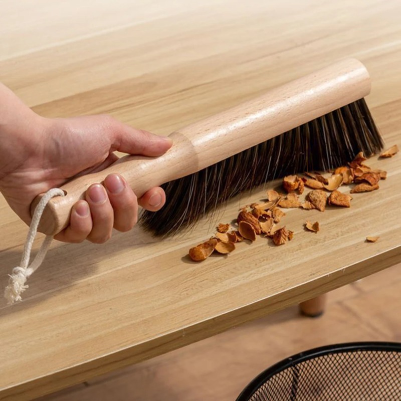 Brosse de lit à Long manche, manche en bois, brosse de balayage de lit en bois massif, brosse à tapis, brosse à poils souples 1 pièce