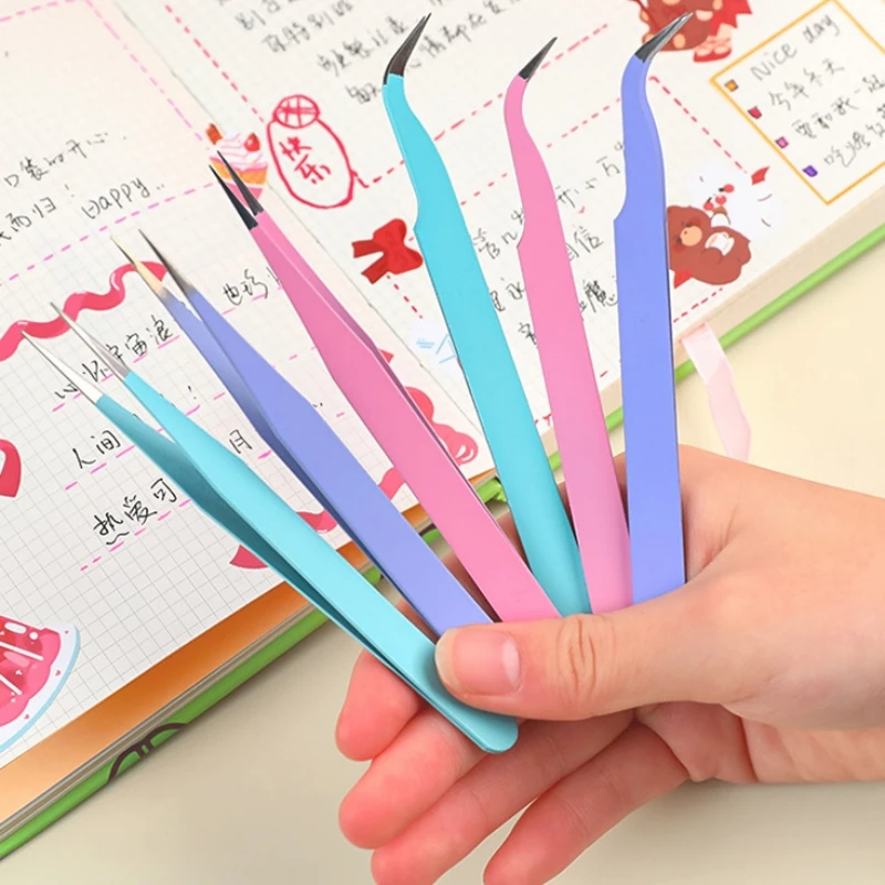 Multifunktionale Pinzetten mit gerader und gebogener Spitze für Scrapbooking, Aufkleberpinzette zum Basteln