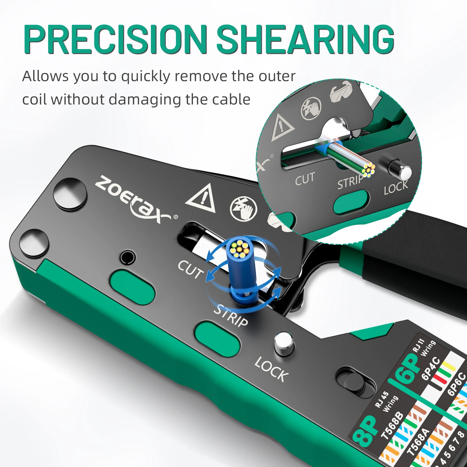 Обжимной инструмент ZoeRax RJ45, проходной обжимной резак для Cat6 Cat5 Cat5e 8P8C, модульный разъем Ethernet, универсальный инструмент для проводов