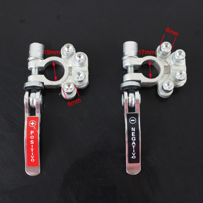 2Pcs Batterie Terminal Anschlüsse Positive Negative Auto Batterie Terminals Clamp Stecker Quick Release Trennen 12V 6V 24V