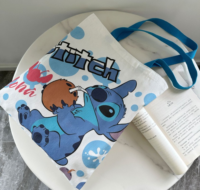 Disney Stitch Crossbody Bag, Lilo e bolsa de ombro do bebê, mesmo estilo, desenhos animados periféricos, lona bonito