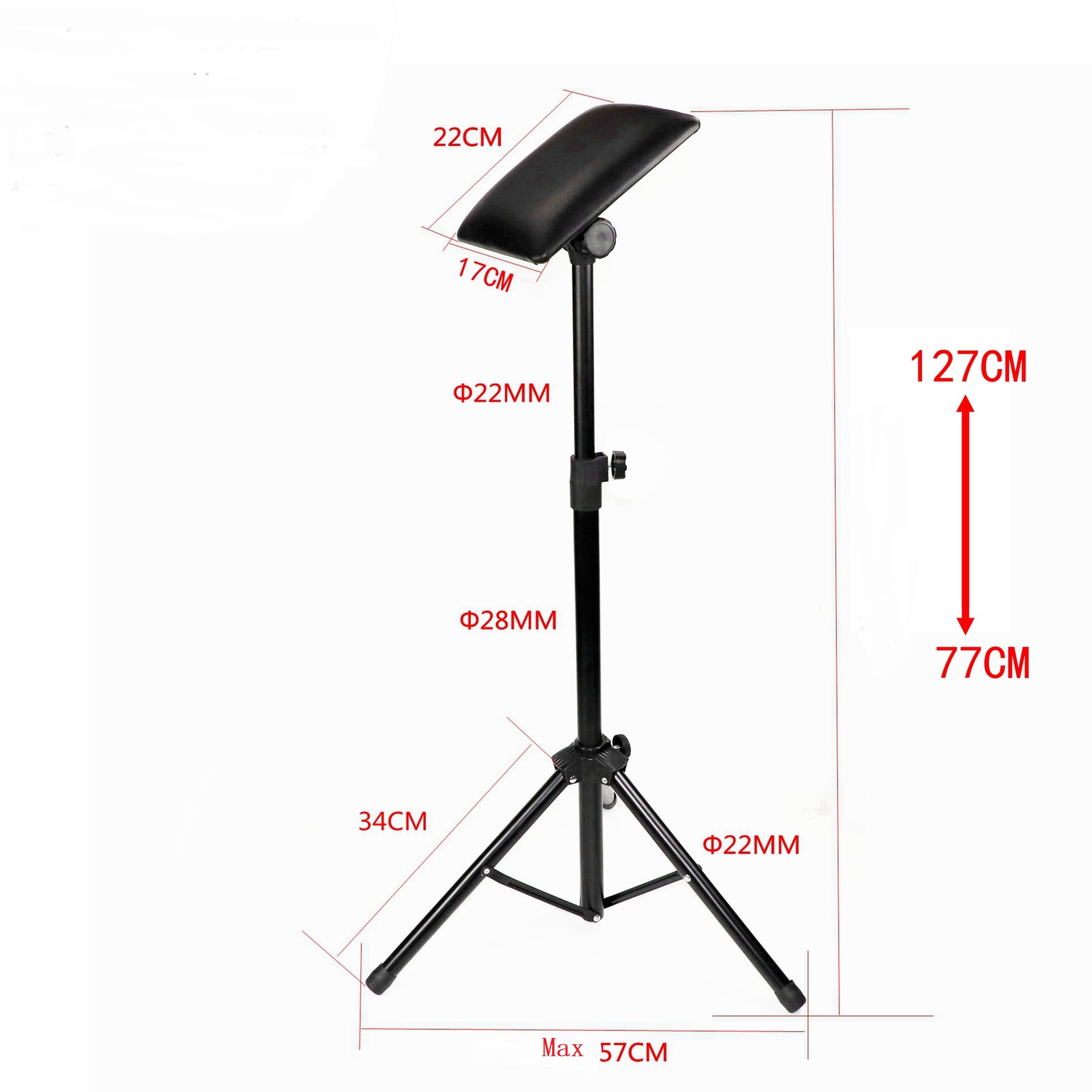 Eisen Tattoo Arm Bein Rest Stehen Tragbare Voll Einstellbare Stuhl Für Tattoo Studio Arbeit Liefern Bett Hocker 65-125cm