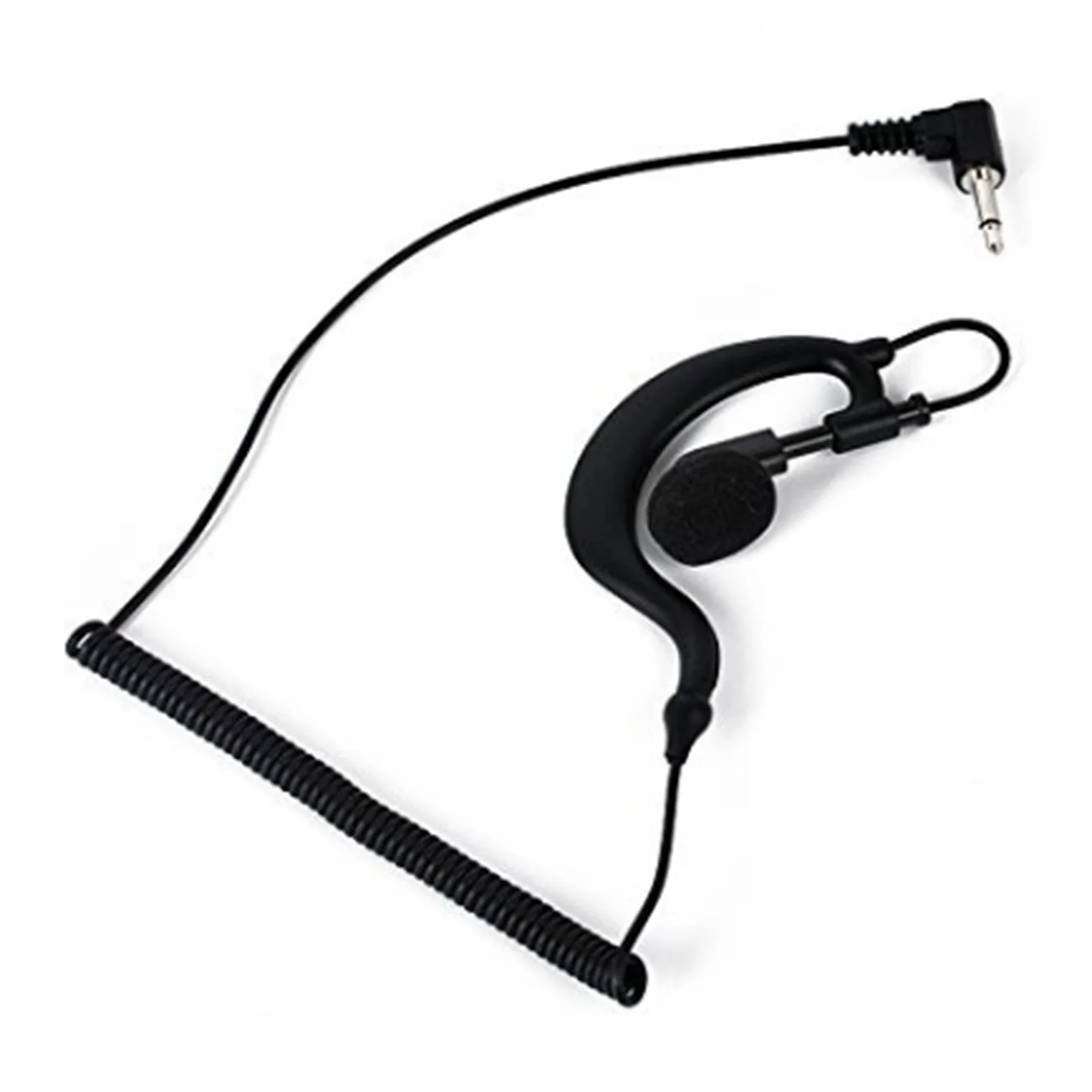 Fone de ouvido com gancho para orelha, 2.5mm/3.5mm, para walkie talkie, rádio de orelha única, com clipe, fone de ouvido único com cabo enrolado