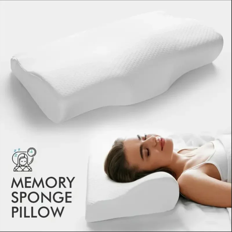 Almohada ortopédica de espuma viscoelástica para soporte cervical y cuello: ideal para protección del cuello para dormir en la espalda, el vientre y el lado
