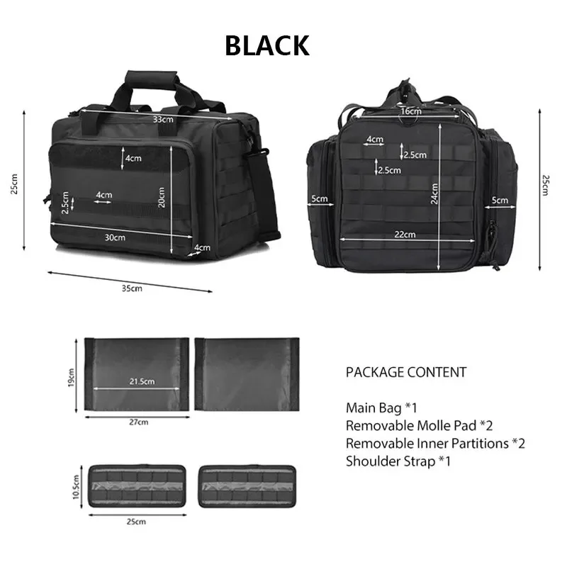 Borsa portaoggetti per pistola con sistema MOLLE, borsa a tracolla durevole per attrezzature e accessori da esterno