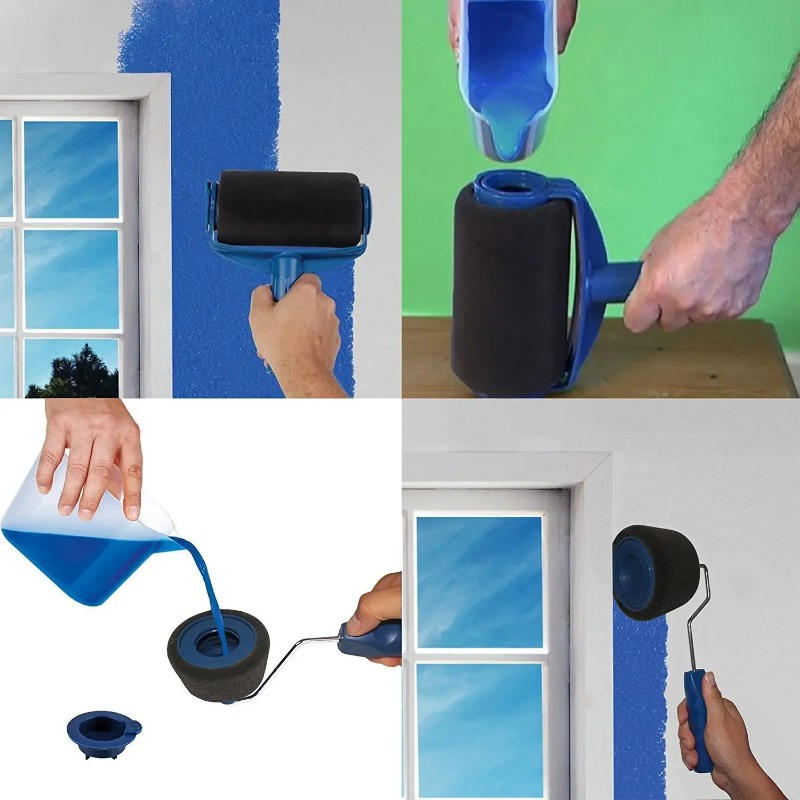 1pc escova de tambor grande autoescorvante, escova de pintura de parede, escova de parede de pintura de látex