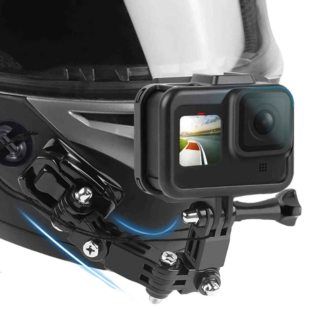 Kit de montaje para casco de motocicleta, para cámara de acción Insta360 X4 X3 Gopro 12 11 10 9 Dji Osmo, soporte seguro para cámara deportiva de cara completa