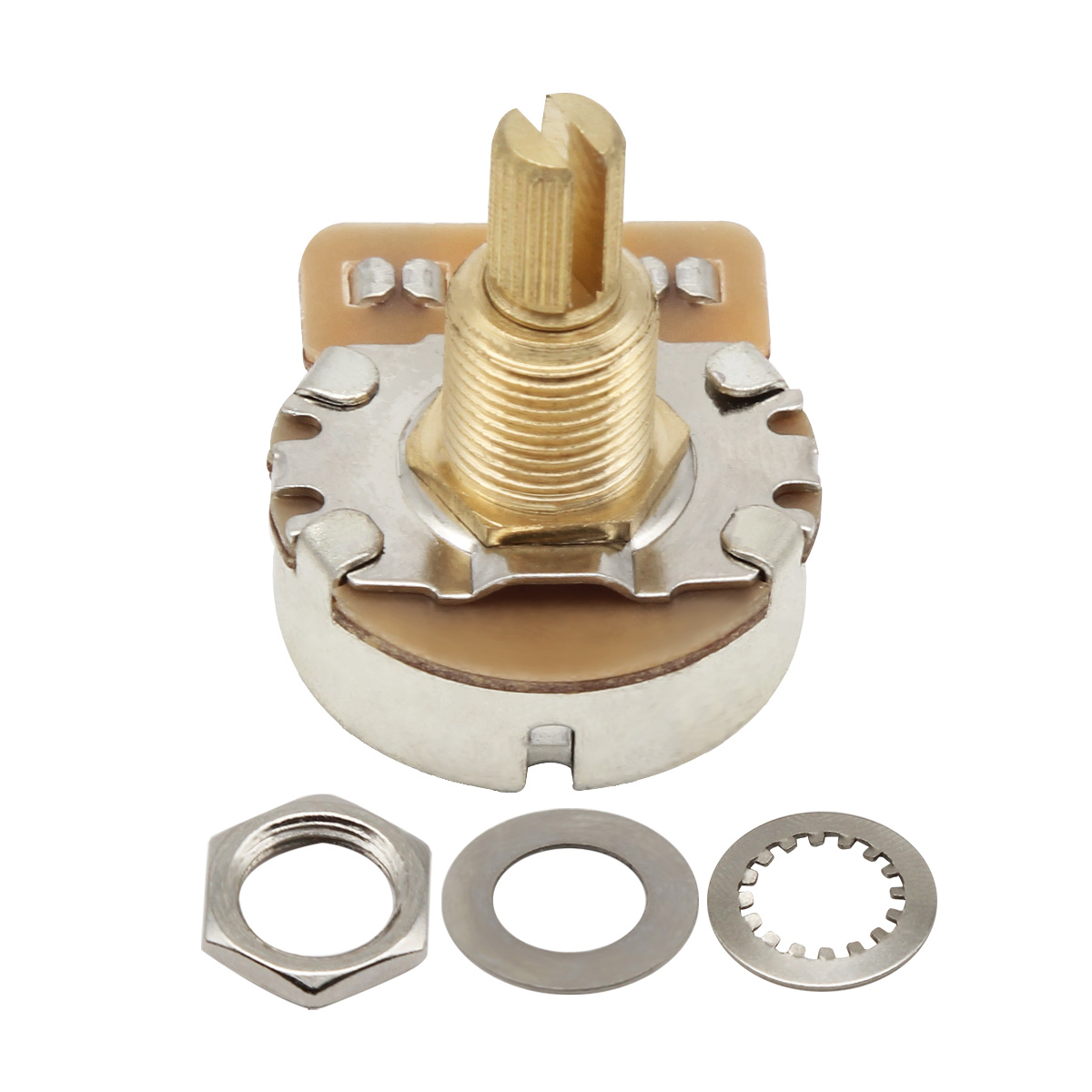 Potenciómetros de guitarra FLEOR, 2 uds., ollas finas de eje de latón con 24 esferas, 500K/250K, eje largo/curto, elija piezas de guitarra