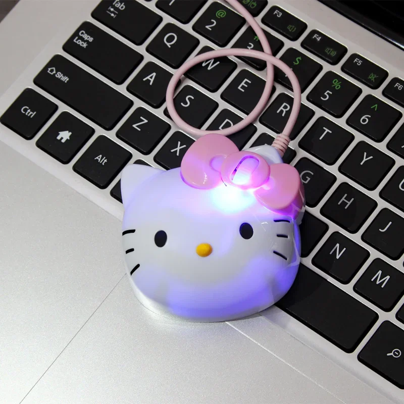 Sanrio hello kitty com fio usb mouse anime personalizado feminino notebook mouse de escritório em casa para computador portátil sistema ios acessórios presente