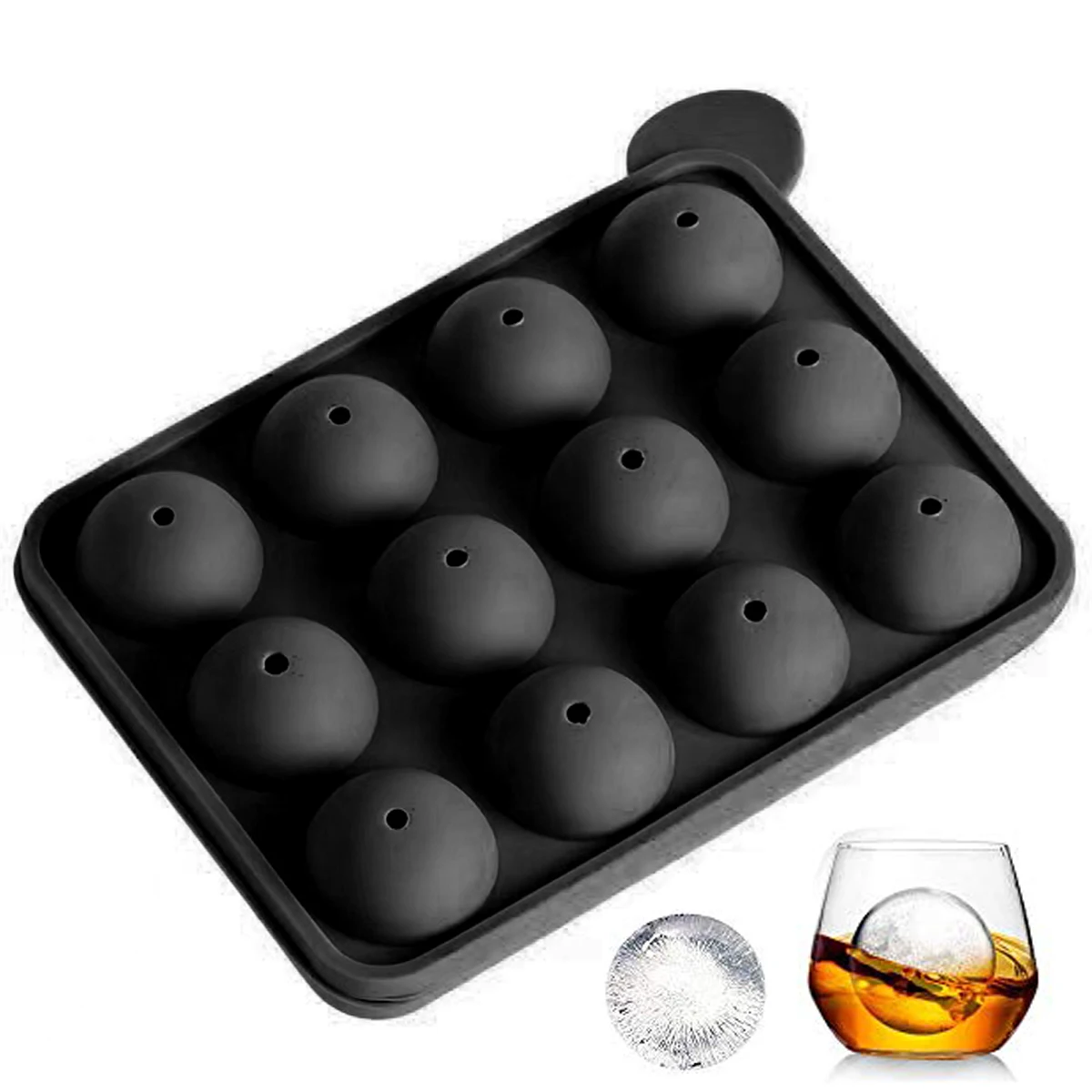 1PC Silicone Ice Cube Tray, Ice Cube Trays for Freezer, Easy Release Silicone Ice Cube Molds for Whiskey, Cocktail, Chocolate