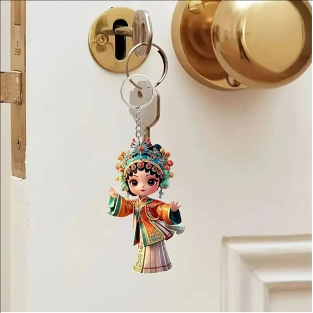 Xiaohuadan pingente de fada acrílico transfronteiriço plano interior espelho retrovisor decoração chaveiro