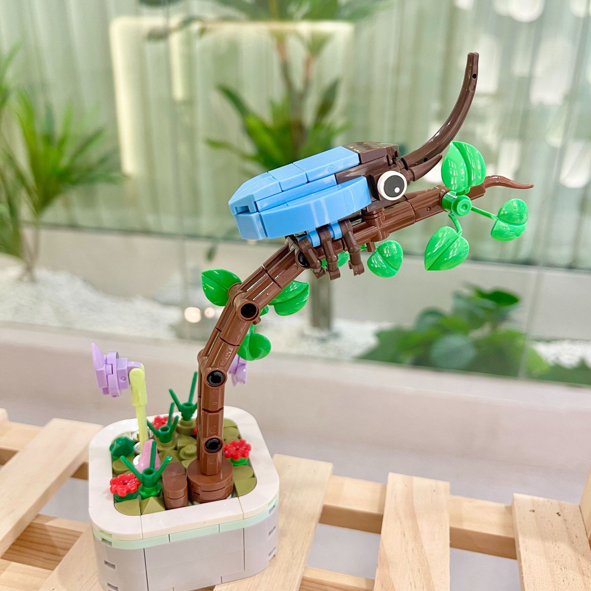 ดอกไม้แมลง, ไม้กระถาง, บล็อกตัวต่อ, ช่อดอกไม้ฉ่ำ, โมเดลสัตว์, ของเล่นประกอบ DIY, เด็กหญิงและเด็ก