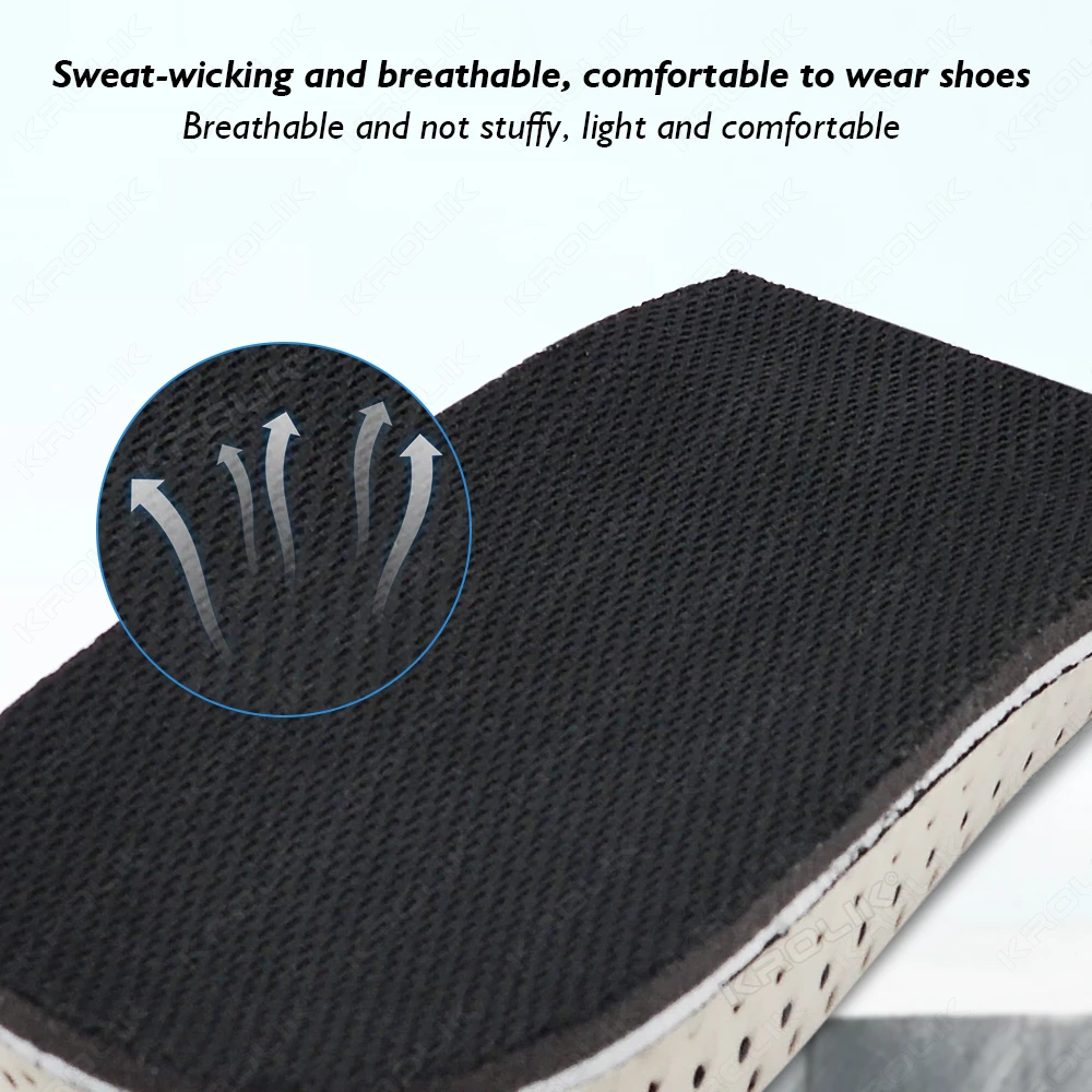 Height Increase Half Shoe Insoles Heel Insert Sports Shoes Pad Cushion Arch Support Unisex 2-5 CM Invisible Heighten Sole Insole