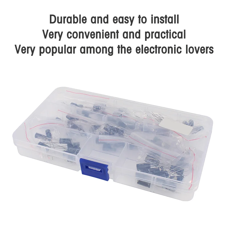 120 Uds 12 tipos de condensadores electrolíticos Range1UF-470UF Kit surtido, condensadores electrolíticos radiales de aluminio de 16V/25V/50V
