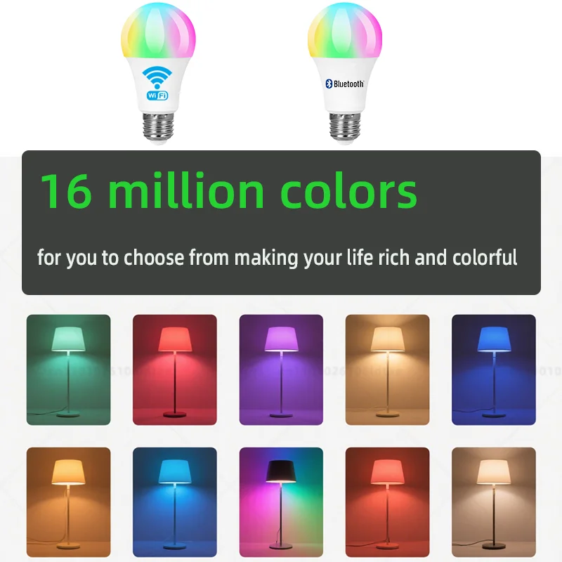 Żarówka Inteligentna Tuya Wifi/Bluetooth E27 RGB Alexa Led Lampa Inteligentne Żarówki AC 85-265V Inteligentne Lampy Dla Asystenta Google Smart Life
