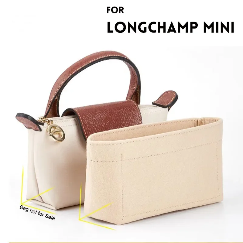 Organizzatore di borse per LONGCHAMP Mini Tote Timid Bag Storage & Finishing Borsa interna Fodera per borse Inserto per organizer Fit Mini Size