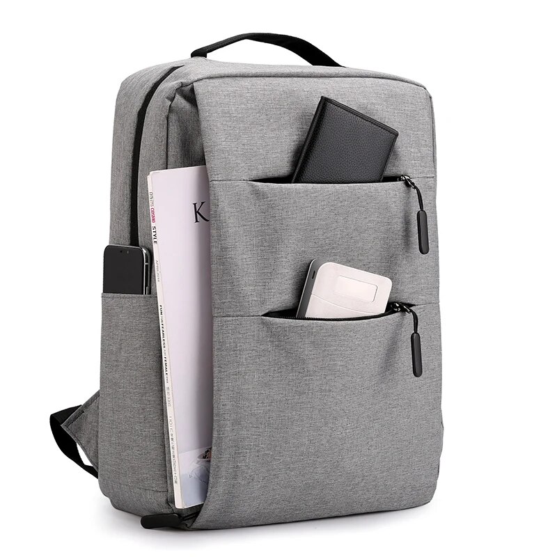 Bolsa para laptop com zíper multicamadas, 13 polegadas, 14 polegadas, 15 polegadas, mochila para computador, mochila de negócios, viagem masculina e feminina