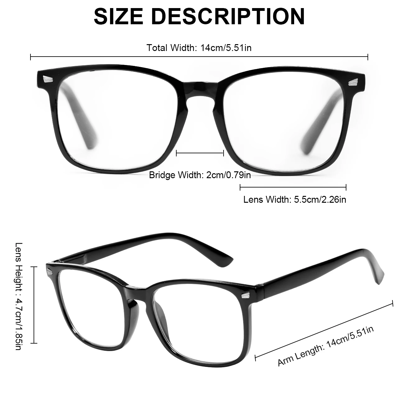 1/2/3/4/5PCS VOPHA Lunettes de lecture à mise au point automatique Cadre PC léger, design unisexe |   Idéal pour l'utilisation sur ordinateur et choix cadeau parfait