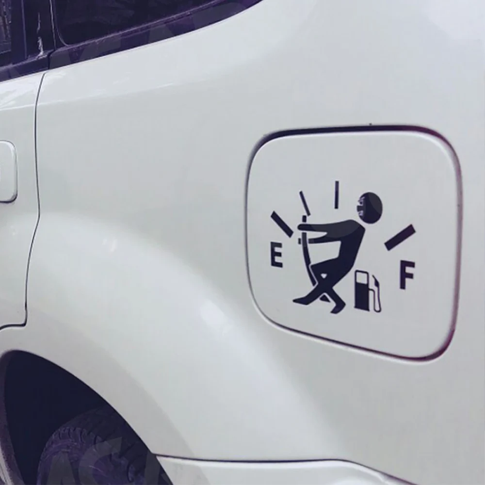 Funny Car Stickers Pull Fuel Tank Pointer Reflective Vinyl Sticker High Gas Decal Fuel Gage Empty Stickers Decal Auto Exterior