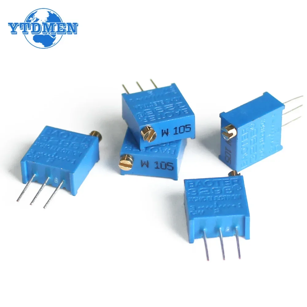 10PCS 3296W Trimming Potentiometer 100R 500R 1K 2K 5K 10K 20K  50K 100K 200K 500K 1M 3296 Potentiometers Variable Resistor