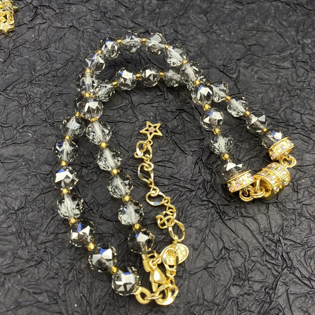 Vintage Temperament Handgemaakte Kristallen Glazen Kralen Magnetische Knop Ketting Voor Vrouwen Meisje Gift Party Choker Sieraden Groothandel