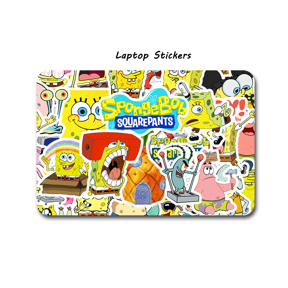 50pcs SpongeBob สติกเกอร์การ์ตูน Kawaii แล็ปท็อปโทรศัพท์กีตาร์สเก็ตบอร์ดหนังสือตกแต่ง Graffiti สติกเกอร์อะนิเมะเด็กของขวัญของเล่น