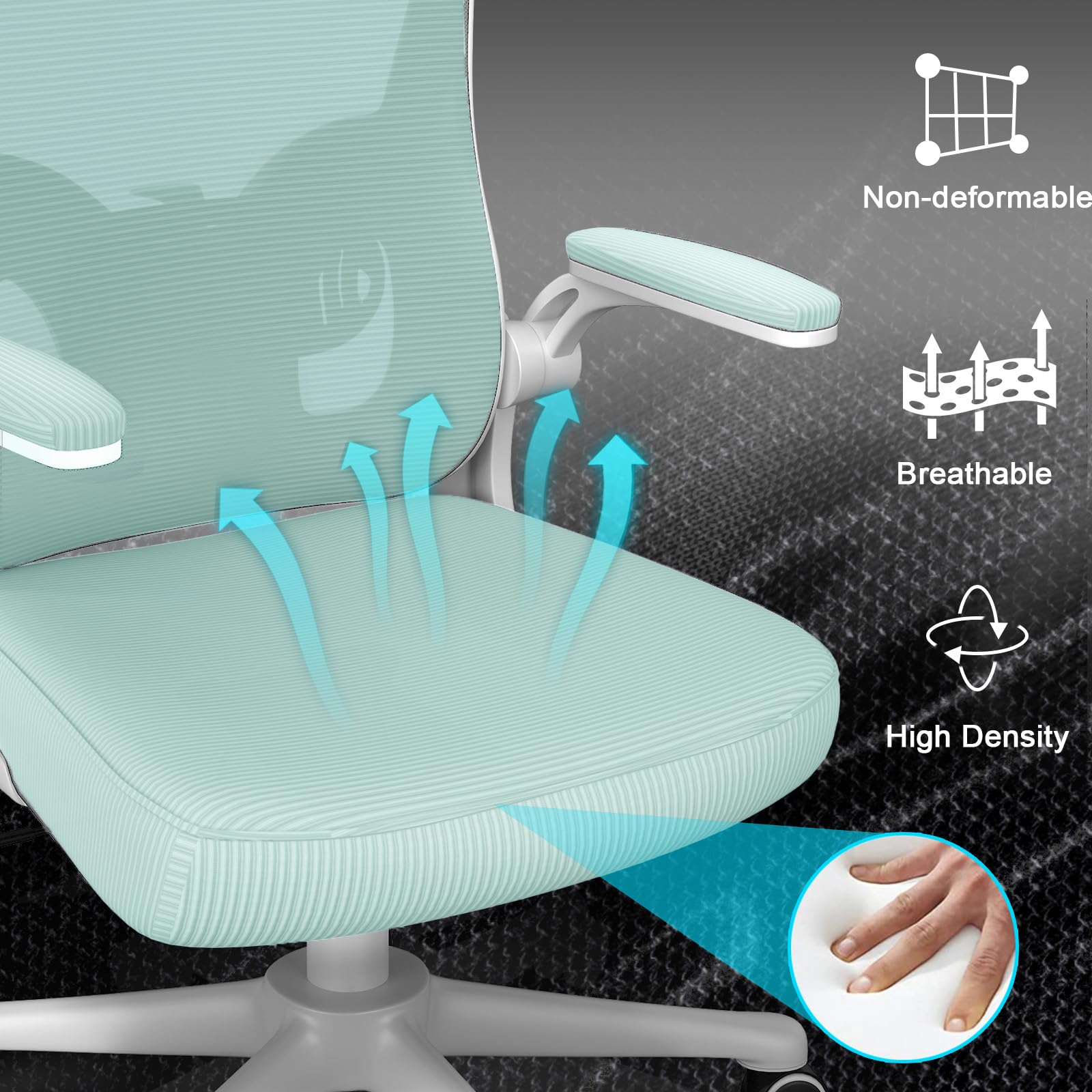 Chaise de Bureau Ergonomique avec Repose-Sauna Réglable et Support Lombaire, pour Jeu à Domicile