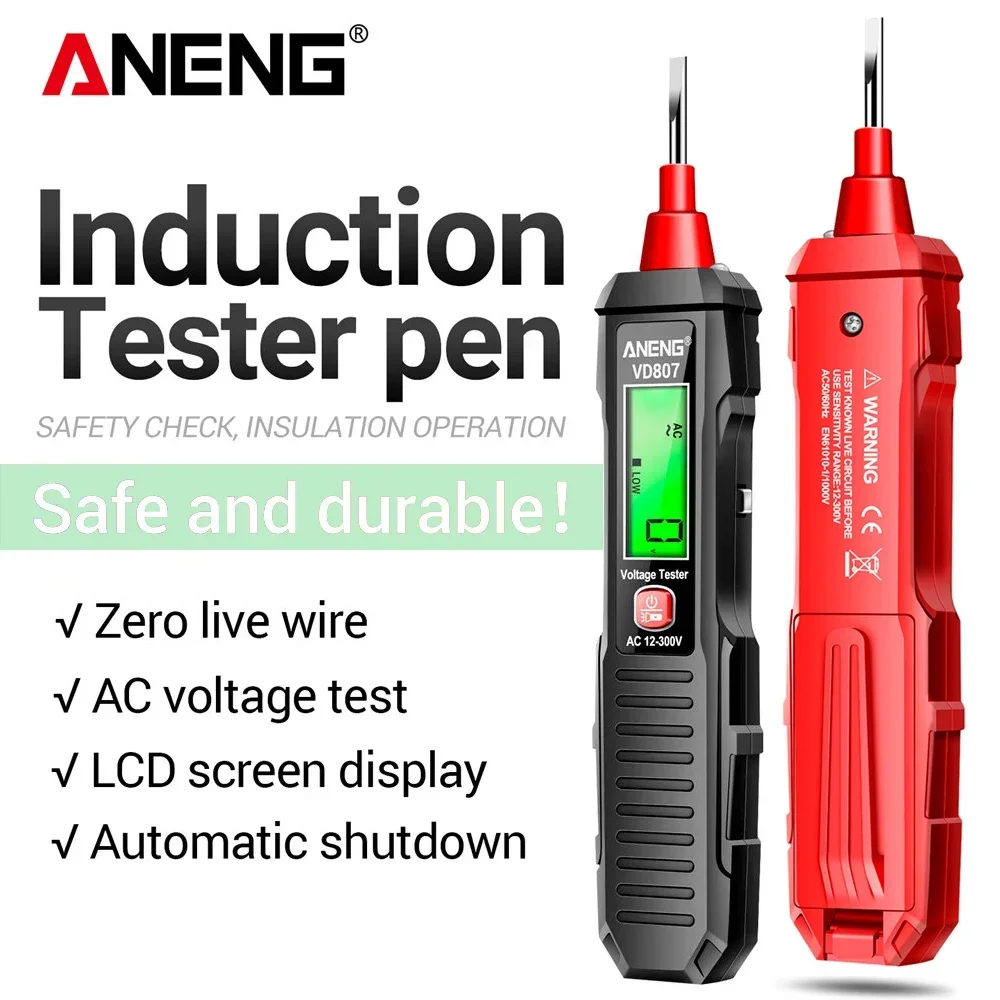 ANENG VD807-probador de voltaje Digital, detectores de pluma, sin contacto, reducción de voltaje CA, NCV, herramientas de prueba de cable vivo cero