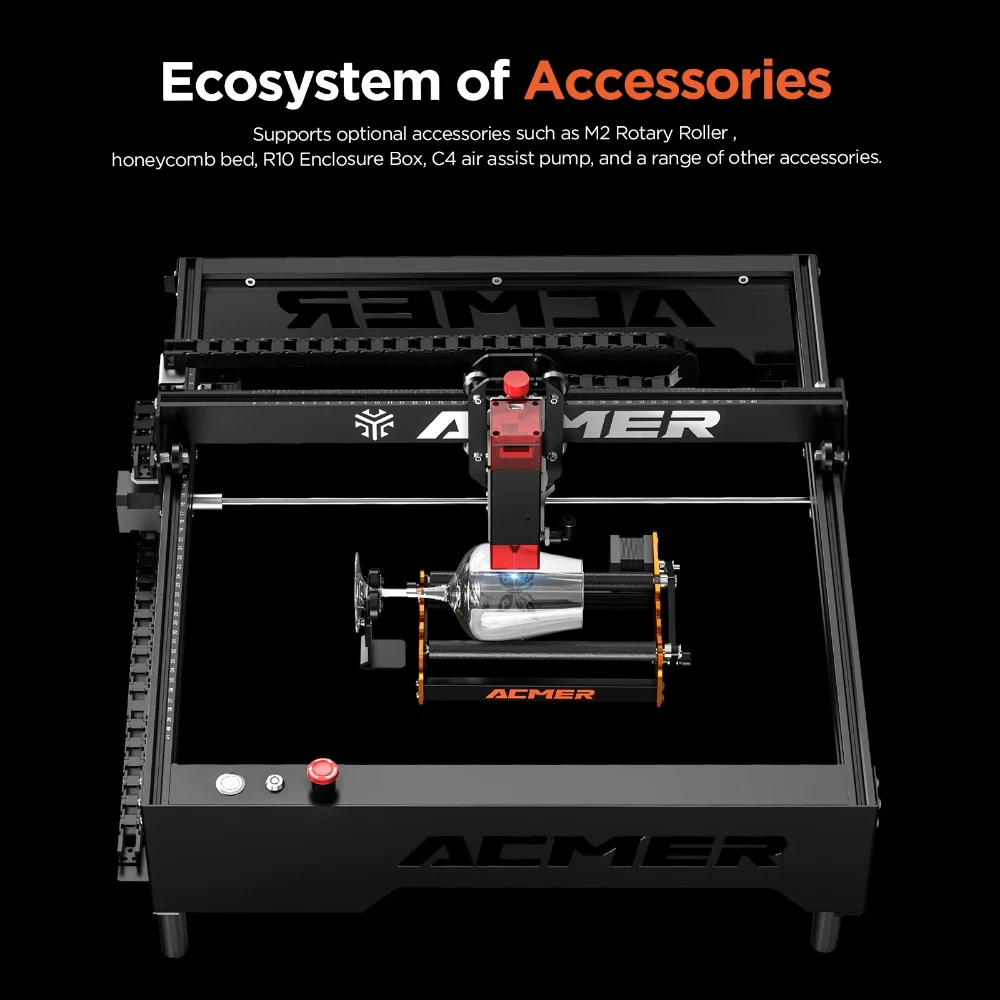 ACMER P1 10W powerful laser Engraver woodworking cutting machine Wifi APP control wood panel engraving cutting 400x410mm Size