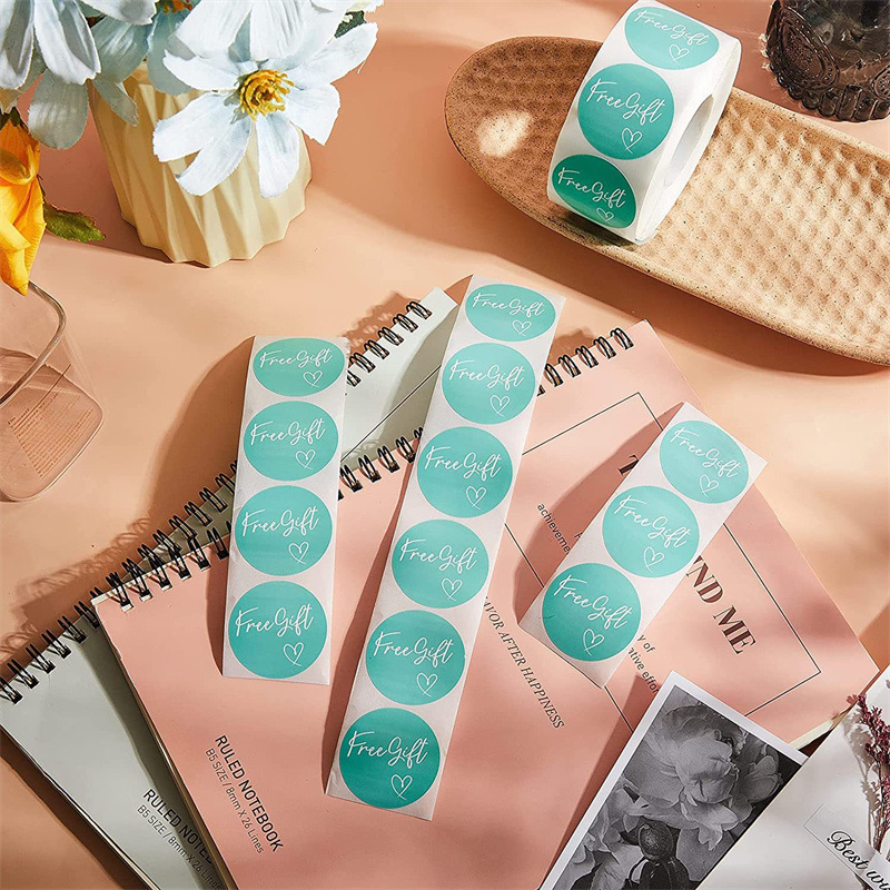 100-500 ชิ้นฟรีของขวัญตัวอักษรป้ายสติกเกอร์อุปกรณ์เครื่องเขียนสีชมพูขอบคุณสติกเกอร์สําหรับขนาดเล็กธุรกิจแพคเกจการ์ด 1 นิ้ว