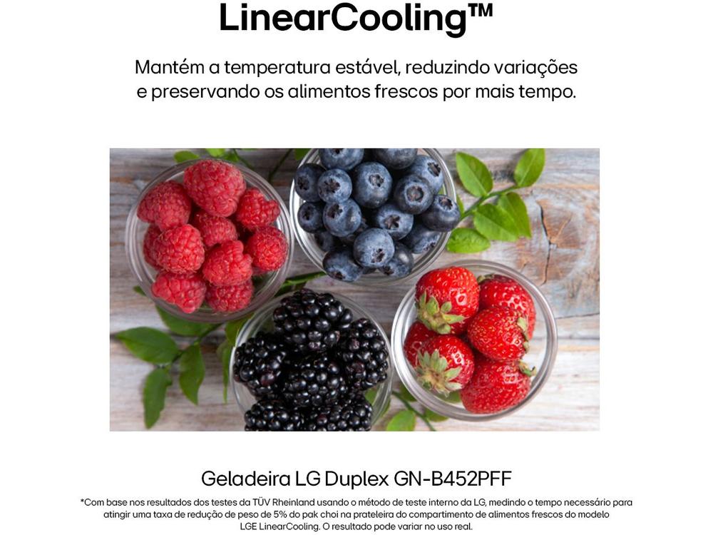 Geladeira/Refrigerador LG Frost Free Inox Duplex 461L GN-B452PFF - 110V