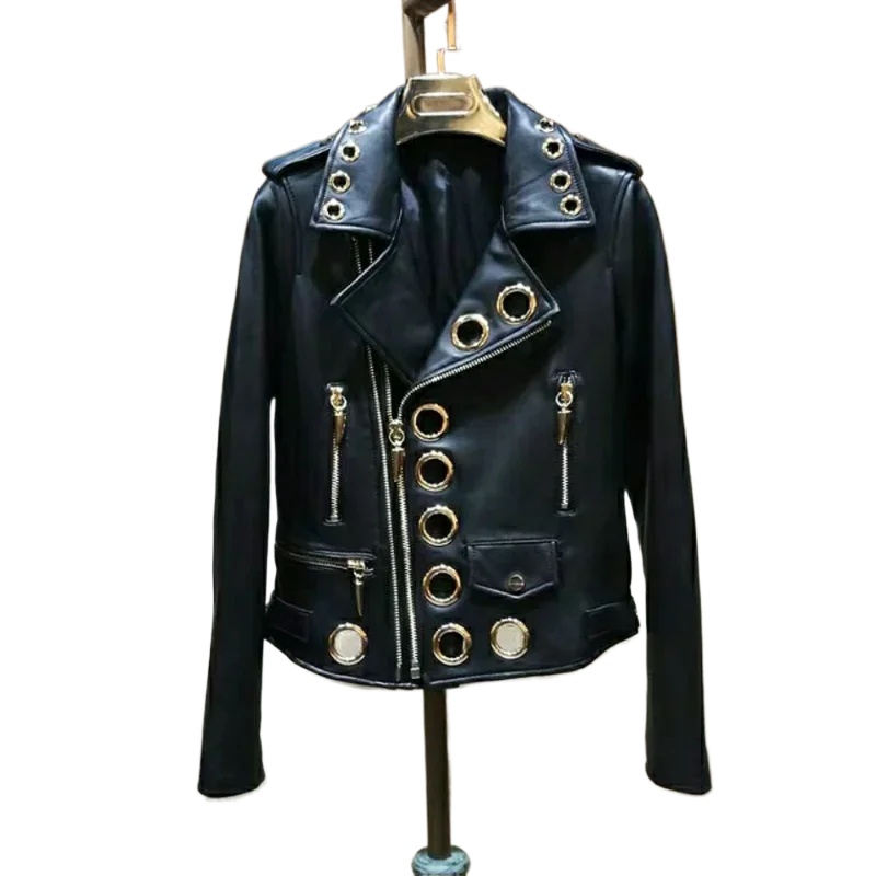 2024 Solid Fall Vrouwen Fietsjas Kunstleer Uitloper Rits Outfit Lente Herfst Wome Mode Korte Pu zwarte Vrouwelijke Jas Jas
