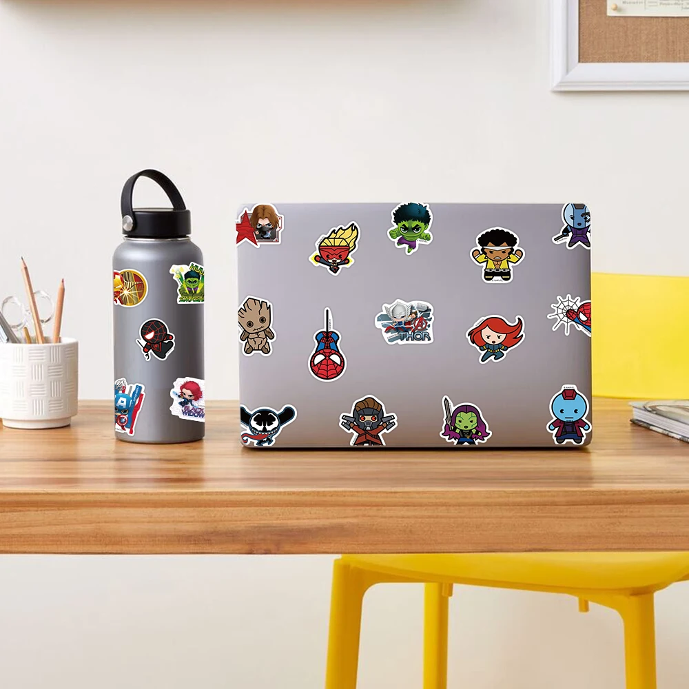 Disney The Avengers Marvel Aufkleber für Laptop, Telefon, Snowboard, Gepäck, Kühlschrank, DIY Aufkleber, Kinderspielzeug, Graffiti-Aufkleber, Geschenk